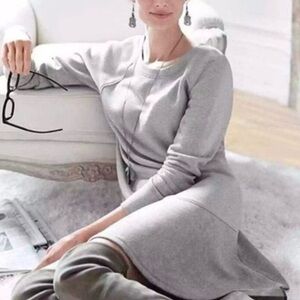 CABI Dress XS Ruffle Hem Crew‎ Neck Casual Comfy Womens